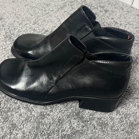 Black Leather Ankle Boots - Picture 3 of 4